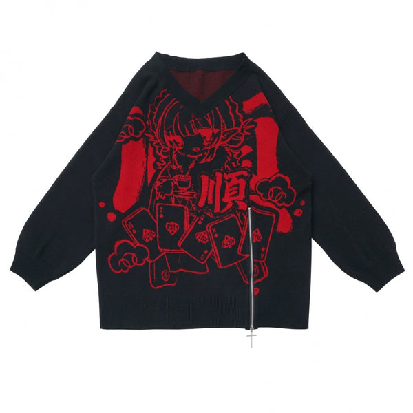 モードVネックニット+キュロット+スカート+レッグカバー+スカーフ