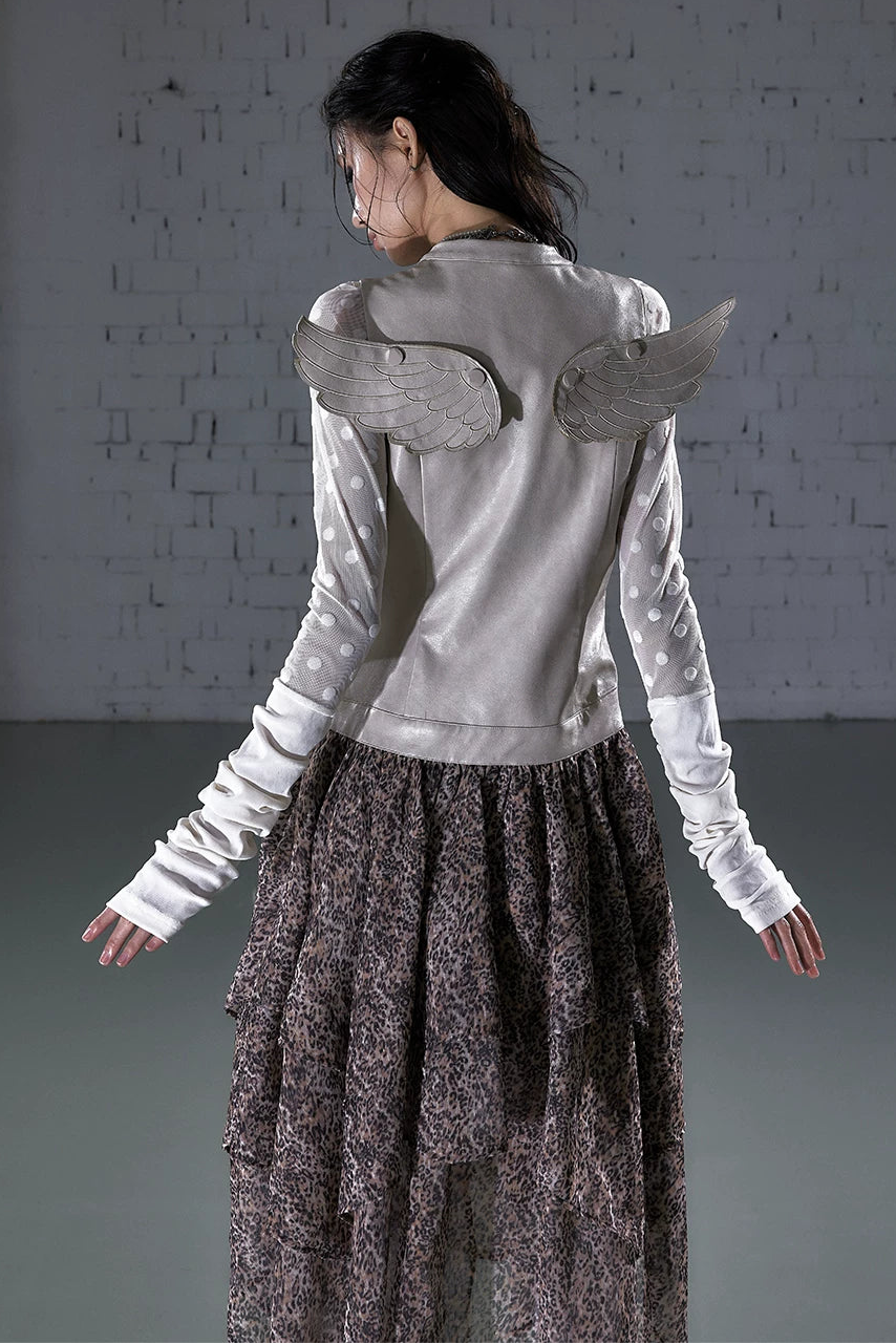 레오파드 프린트 패치워크 원피스