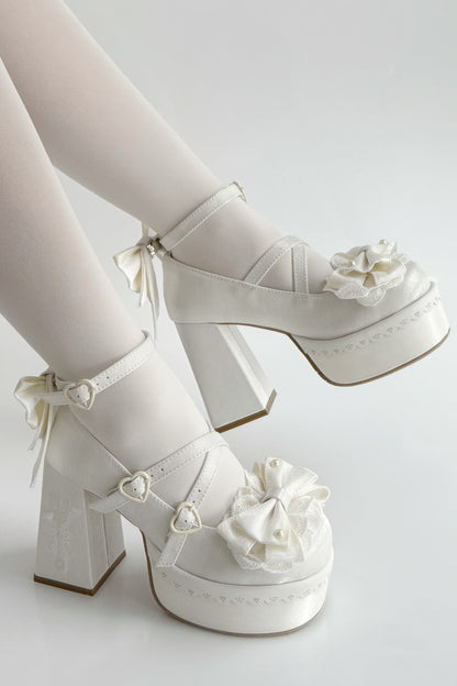 スイートフリルリボンロリータシューズ