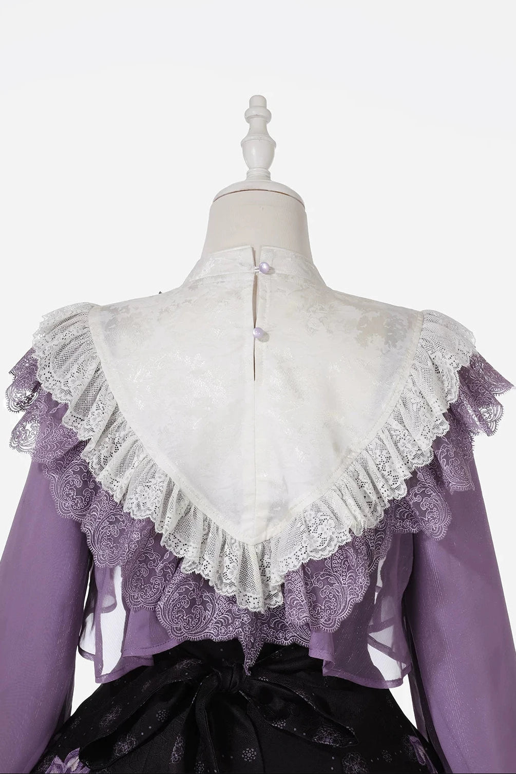 [Reservierungsschluss 8. November] New-Chinese-Lolita-Set mit mondbeschienenem wisterienviolettem JSK-Kleid + kurzem Spitzentop mit Schwalbenstickerei und Quasten