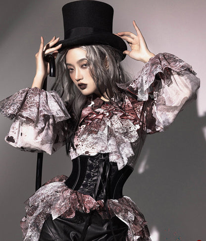 【12月10日予約締切】Bloodstainedプリントポイントテッドカラーシャツ