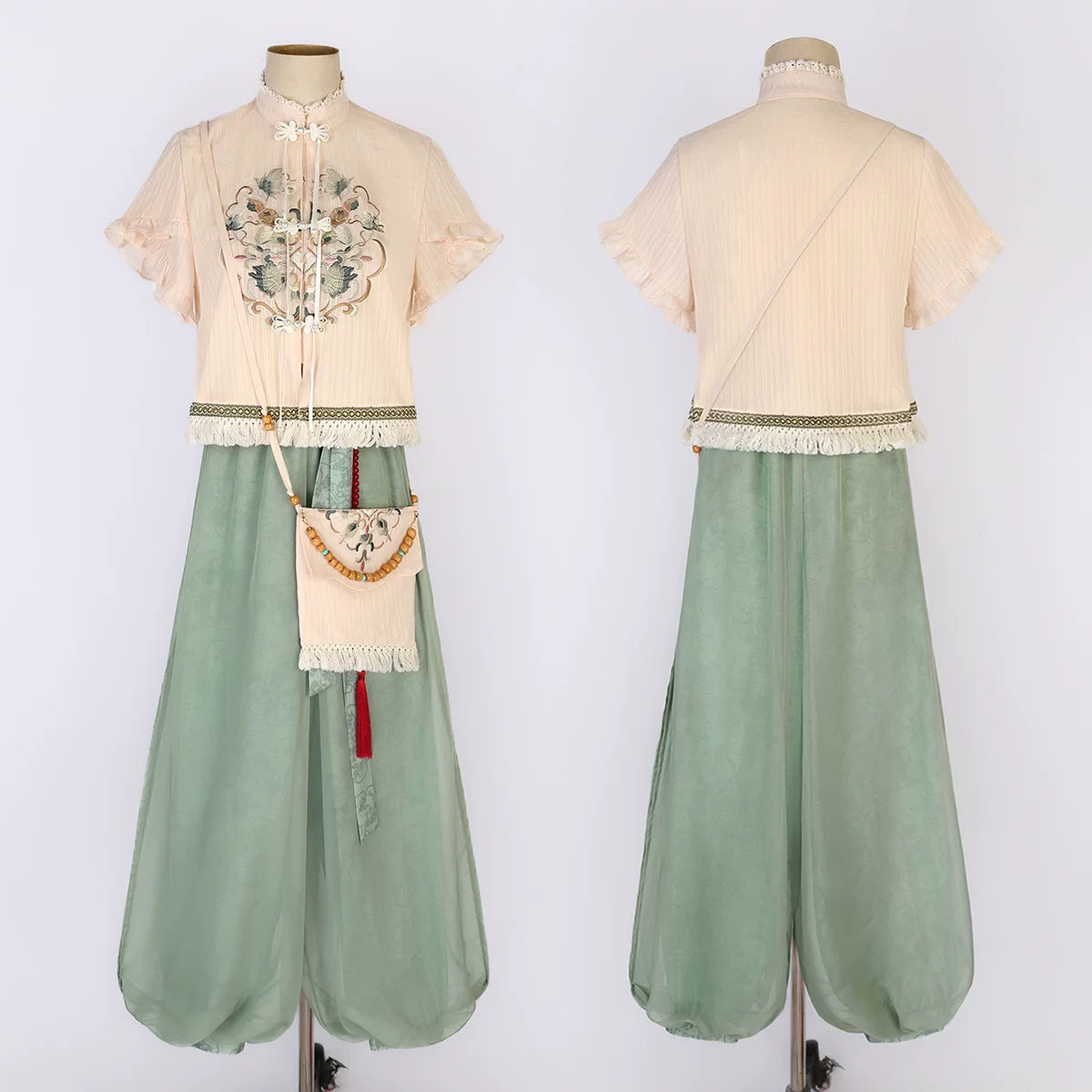 Chinese-Style Top & Balloon Pants Set-Up