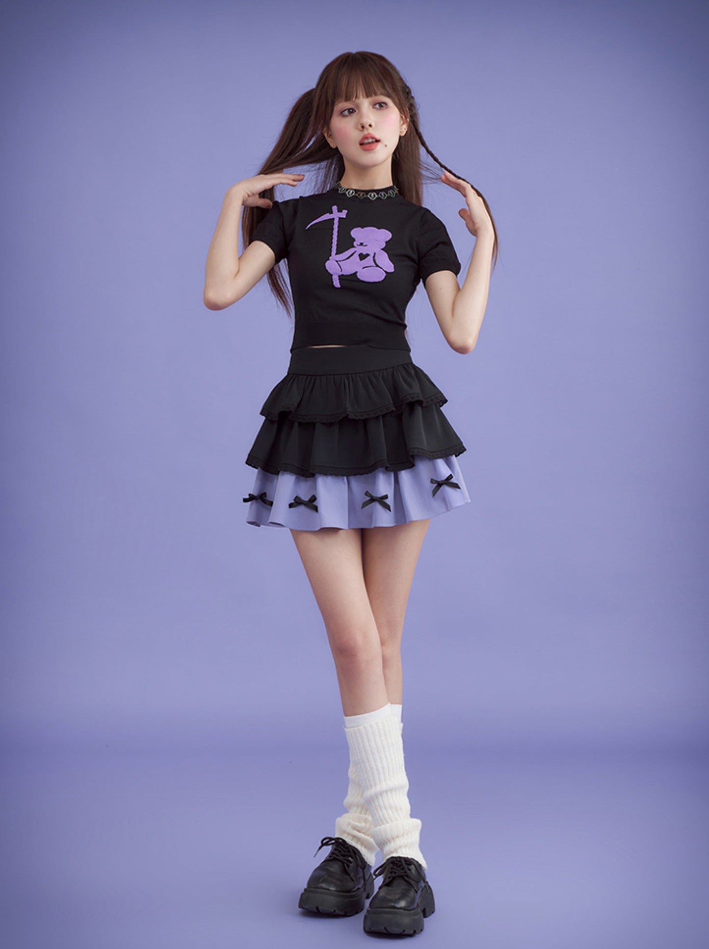 SagiDolls Teenage Fighting Spirit # Bow Meeting # Black Purple Cool Lomi Bad Sweet Doll Feel Cake Skirt Shows Height