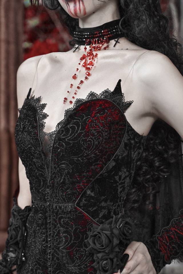 Blood Peak Gothic Dark Love Velvet Dress