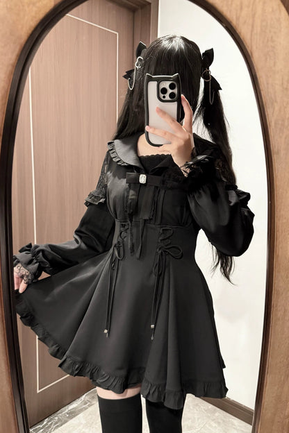 Lace Shoulder Top + Skirt