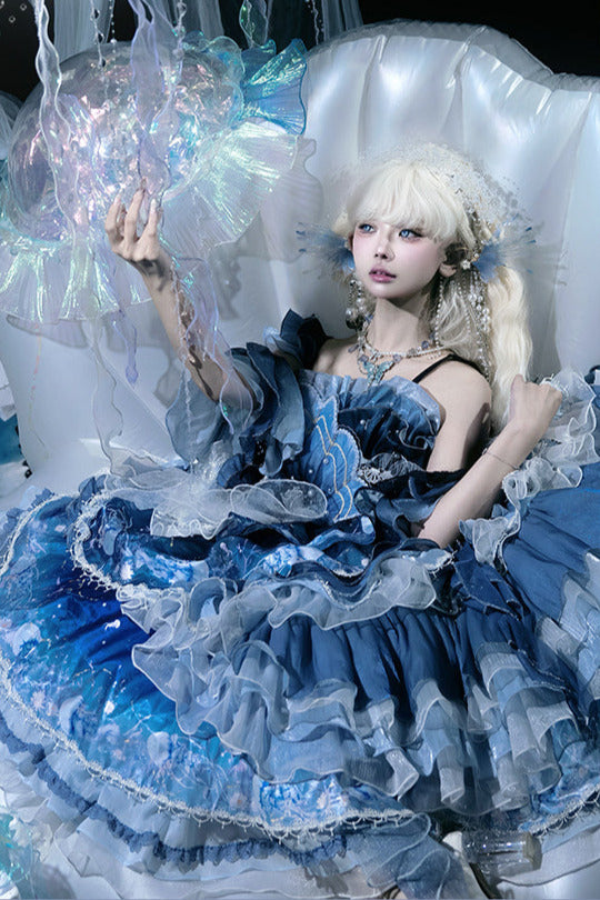 ジェリーフィッシュグラデーションファンタジードレス＋アクセサリー