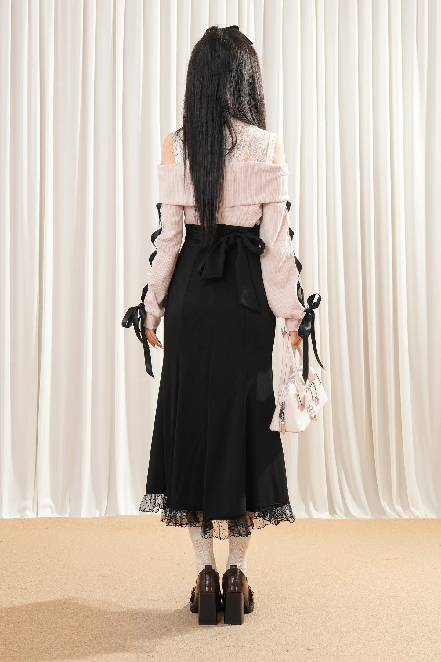 リボンマーメイドレースアップドレス