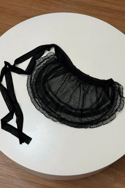 【10月13日予約締切】Gothic Lolita Black White Cathedral Series Accessories(Flat Hat, Crown Mini Hat, Sash, Back Ribbon Train, Waist Apron, Castle Flower Brooch, Brooch, Jabot)