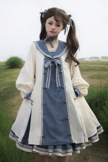 [October 18 reservation deadline] Sailor color A line layered dress