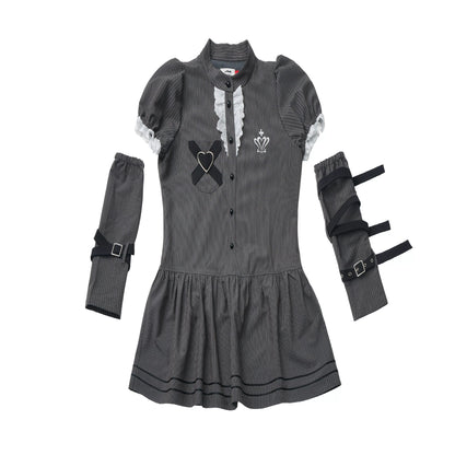 ハートリボンサブカル制服ワンピース