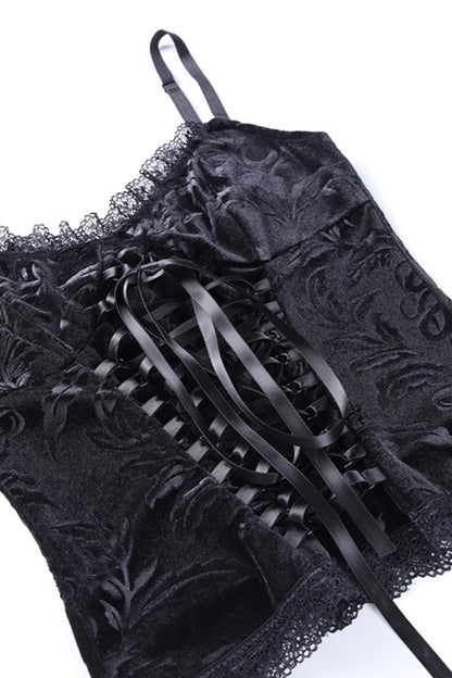 レースコルセットキャミトップス
