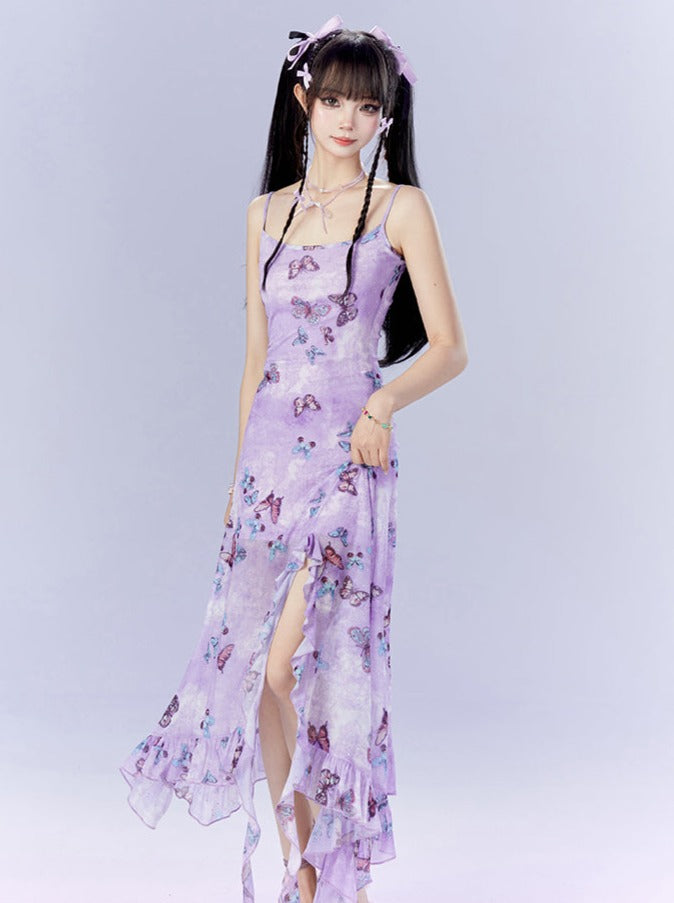 Robe camisole à papillon Purple Pop