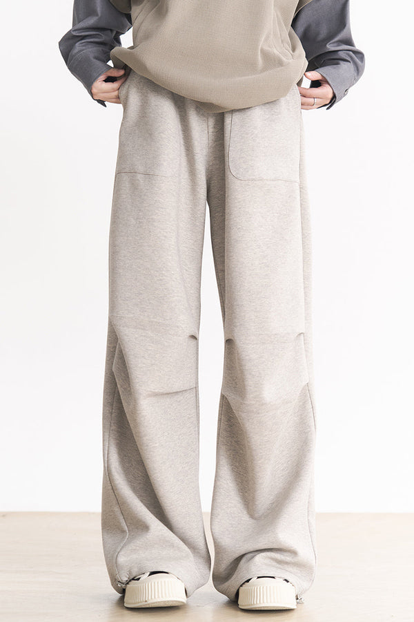 Gravity Museum Knee Pleats Women's Casual Pants - Spring and Fall Straight Fit