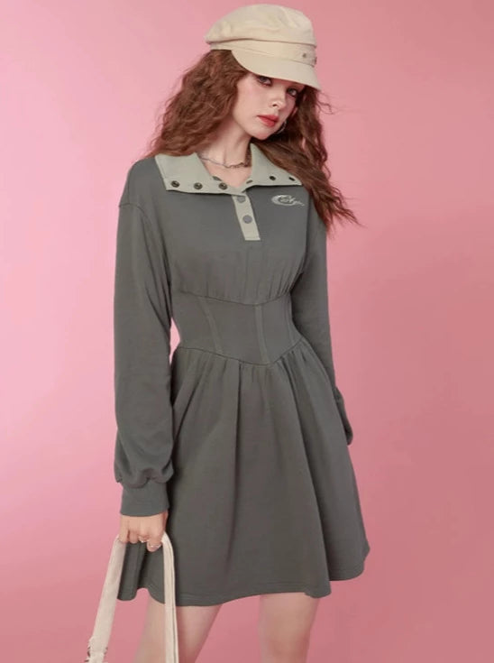 アメリカンレトロウエストマークデザインドレス