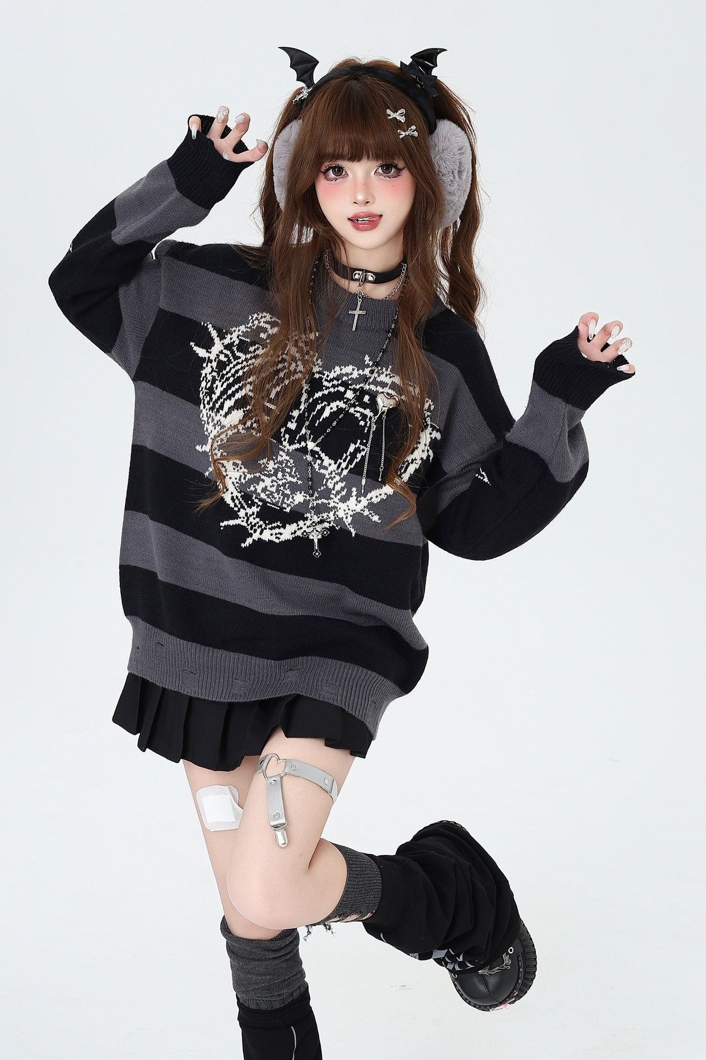 Subculture Stripe Heart Star Sweater