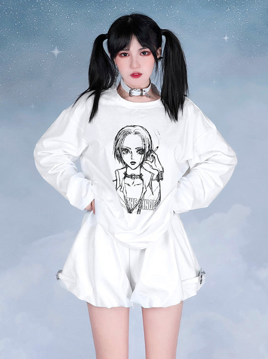 クロコレザーゴシックバックルベルトボリュームショートパンツ