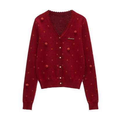 Dot Asymmetrical Cardigan
