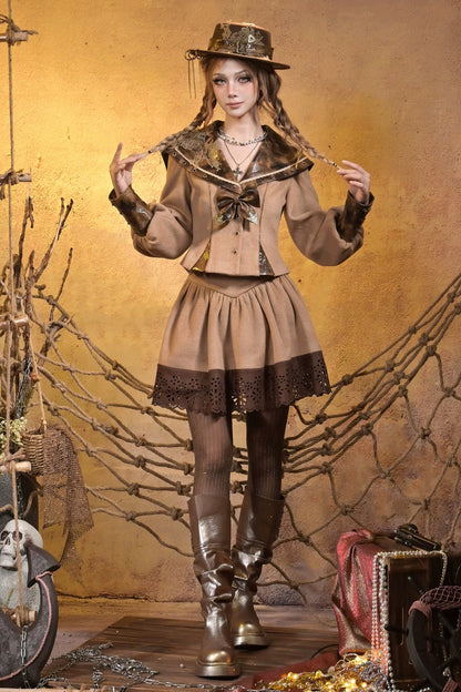 Steampunk Sailor Waist Top + Flare Skirt