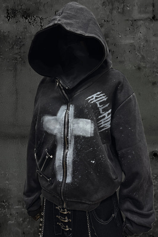 クロスウォッシュドフードジャケット