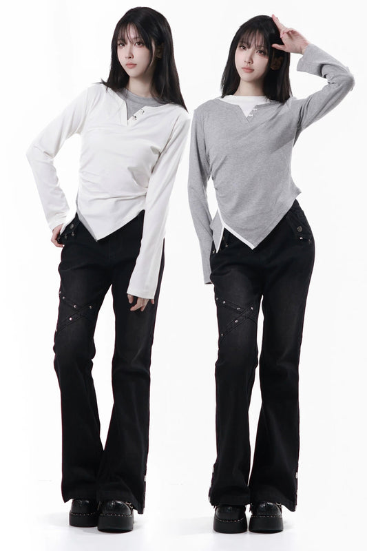 컷아웃 디자인 슬림 탑