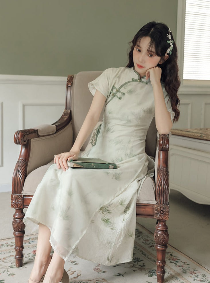 Retro Slit Chinese-Style Dress Belchic Retro Slit Chinese-Style Dress Belchic