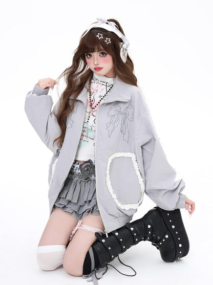 Heart Design Loose Over Jacket