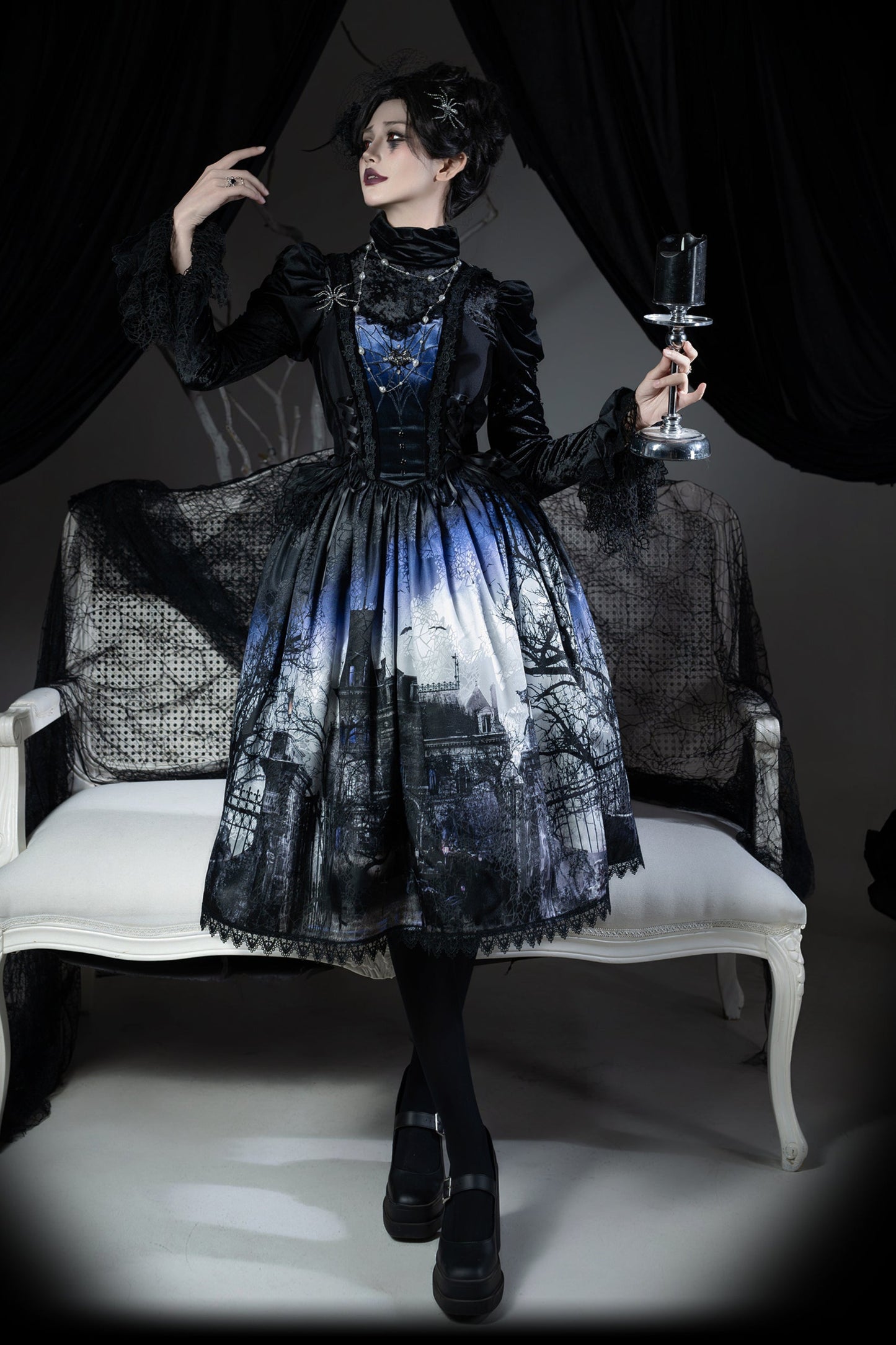 [Deadline for reservations: February 23] Horror House Spider Web Dark Gothic Suspended Dress