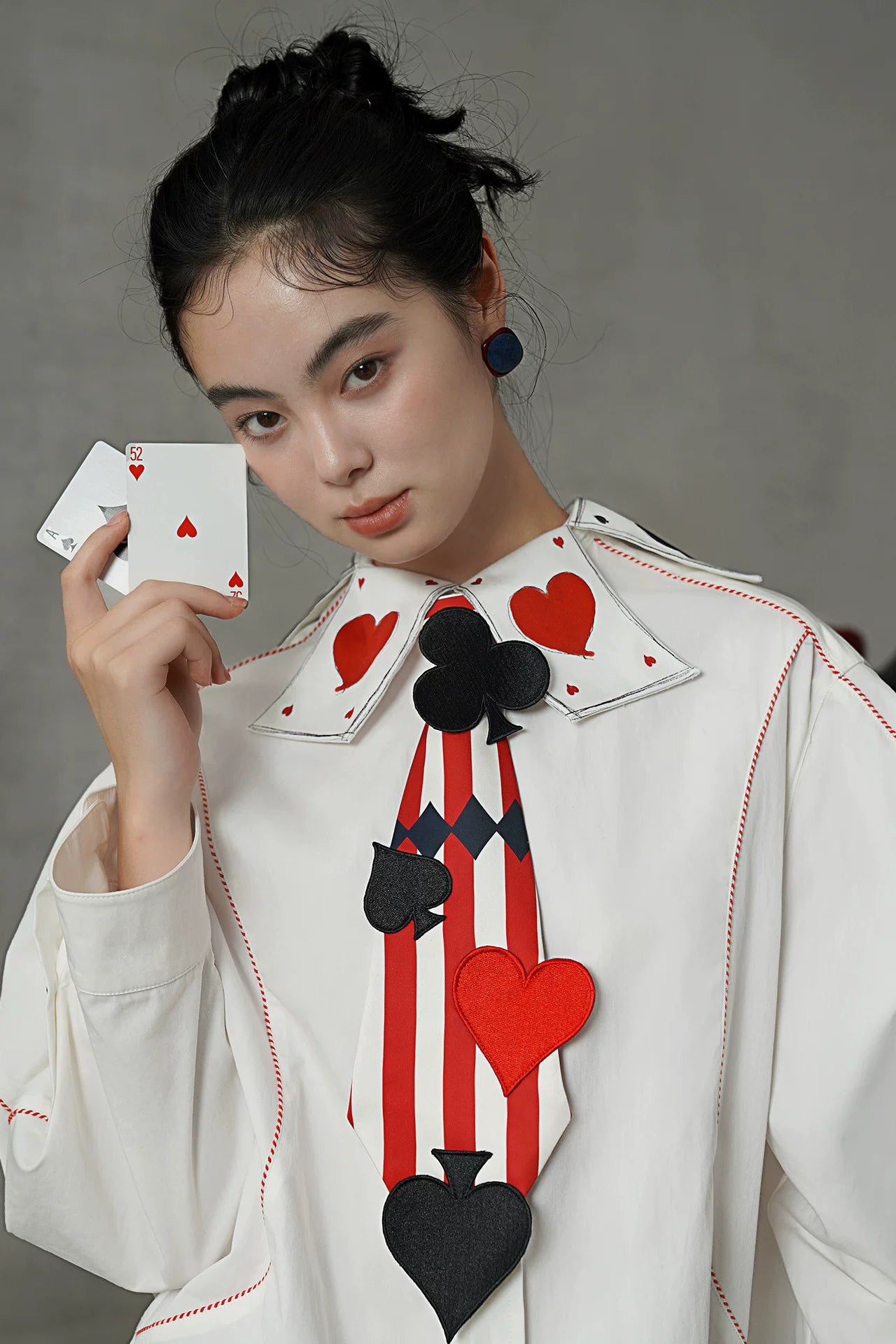 Retro Card Game Striped Tie