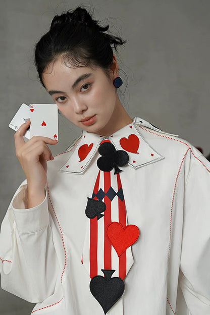 Retro Card Game Striped Tie