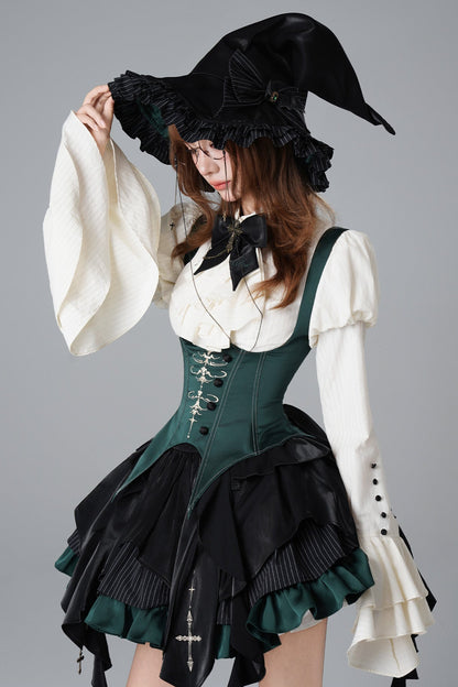 【12月3日予約締切】inverted spell contract ダークゴシックウィッチドレスフルセット＋シャツ＋ベスト＋スカート