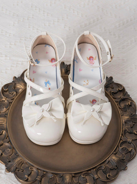 Lolita Sweet Elegant Mid-Heel Round Toe Ribbon Shoes