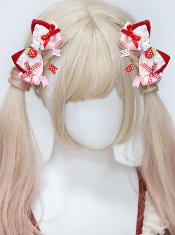 バニーストロベリーフリルヘアアクセサリー
