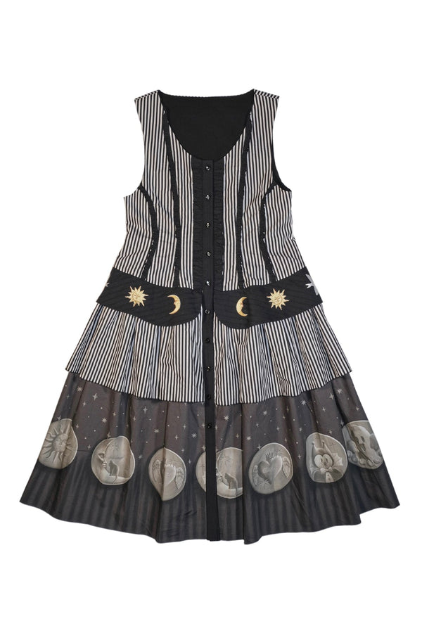 Gothic Layered Sleeveless Flared Dress