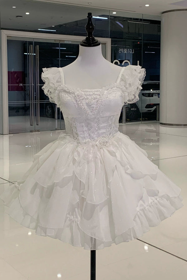 White Moon Fishbone Light Princess Lolita Dress