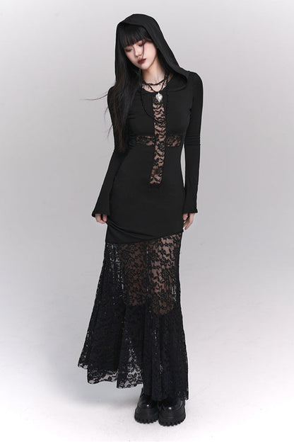 Lace Tight Mode Long Dress