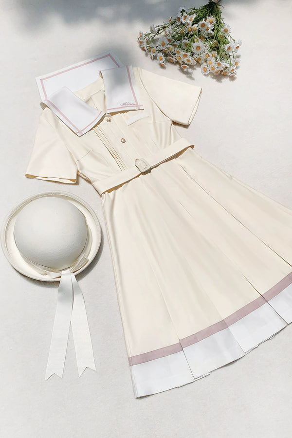 Milky Yellow Retro Jogakuin Dress