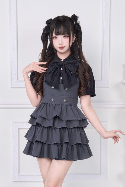 【予約商品】レースリボンシャツ＋サスドレス2WAYスイート&スパイシー