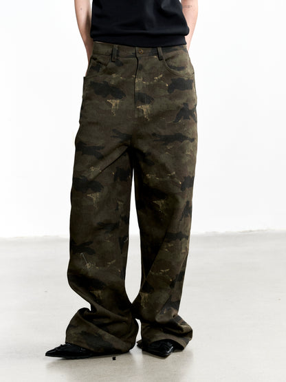 Razorr Original Vintage Camouflage Wide Leg Jeans