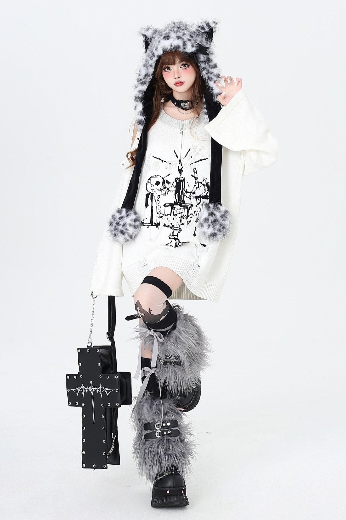 Villain Punk Contrast Knit Sweater