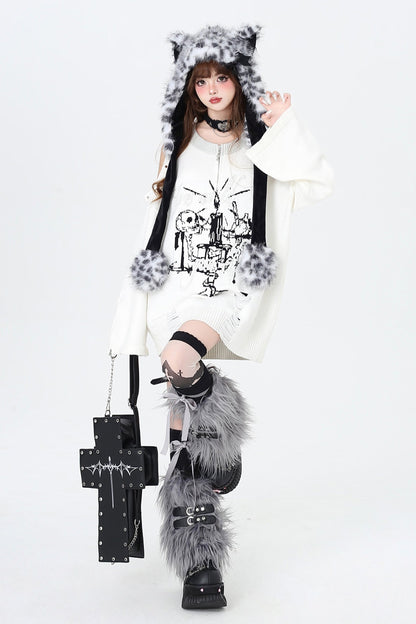 Villain Punk Contrast Knit Sweater