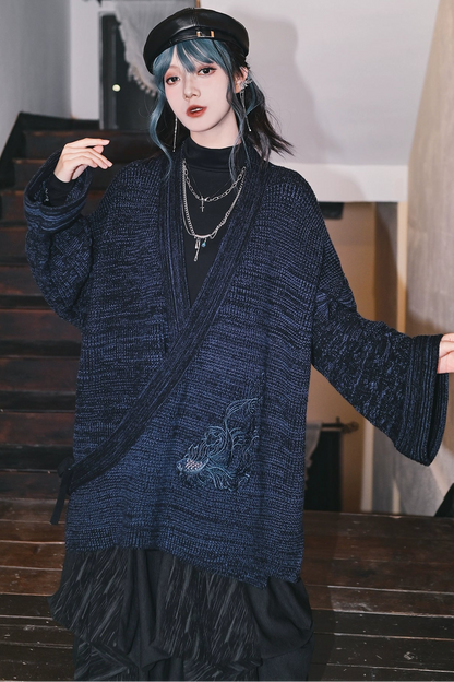 ダークフィンエンブロイダーカーディガン