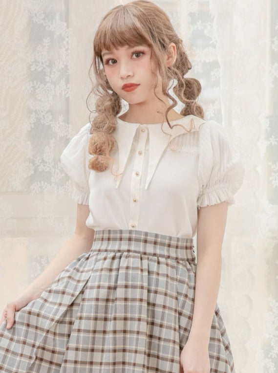 Star Summer Night Witch Bat Collar Lolita Mesh Shirt