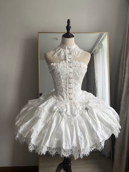 Silver Moon Thorn Halter Gothic Lolita Set