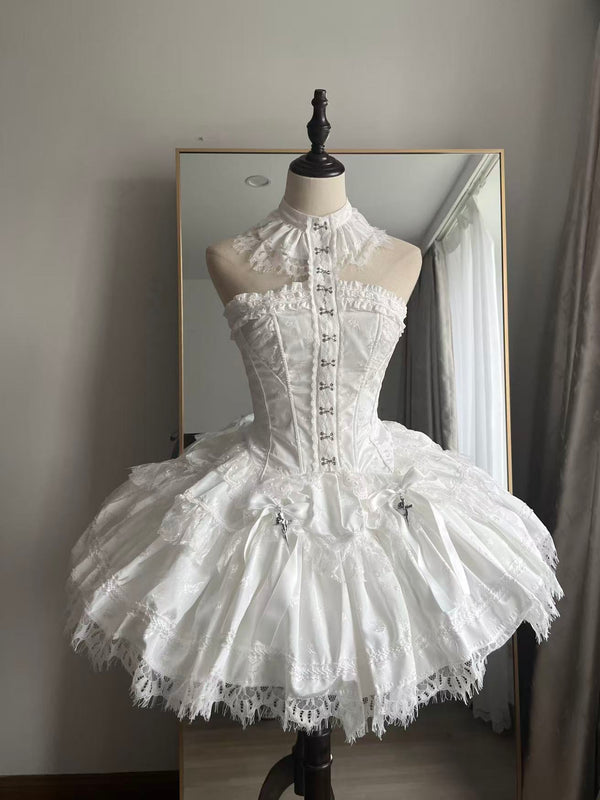 Silver Moon Thorn Halter Gothic Lolita Set