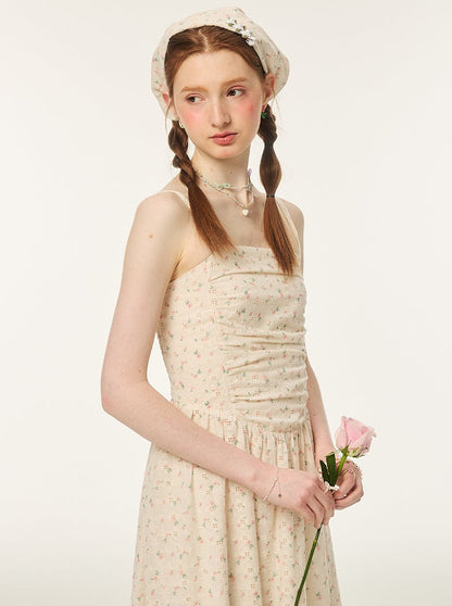 French Fairy Air Romantic Flower Long Cami Dress