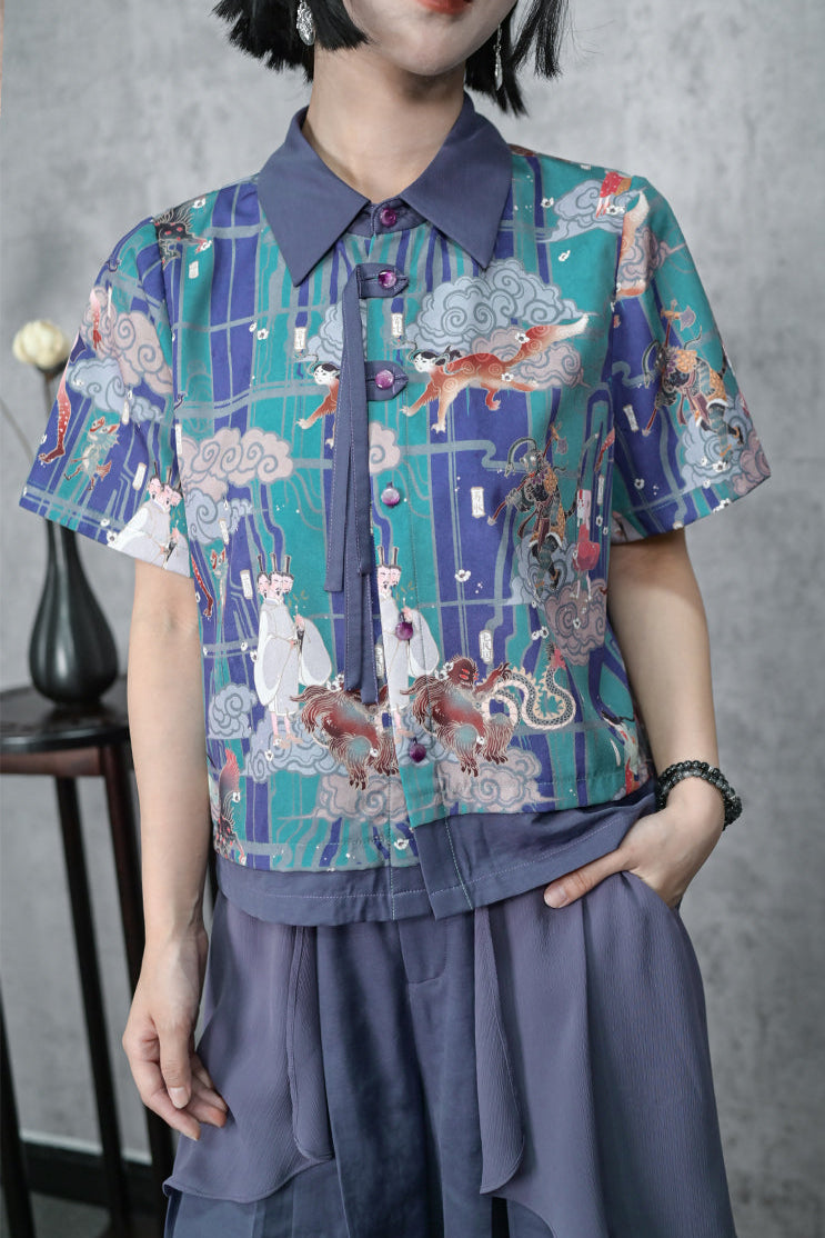 タッセルシャツ+キュロット