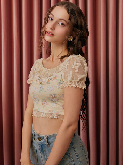 Lace Blouse + Animal Sweet Camisole