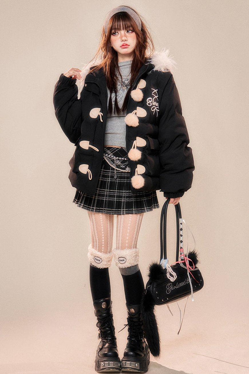 サシーシックンドフーディーコットンジャケット