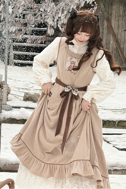 Antique Lace Corduroy Dress