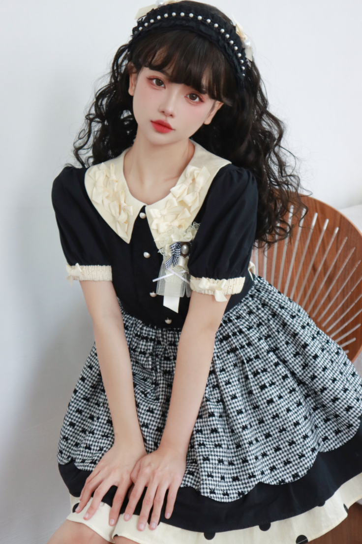 Peach Soda Dot Doll Lolita Dress